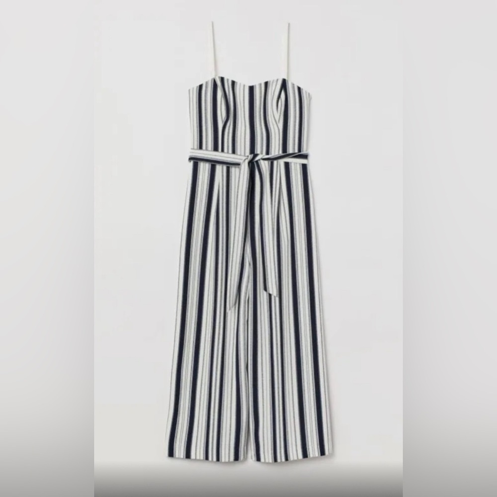 H and M dark blue and white romper.